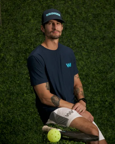 Wringer Wear Men's Logo Performance Tee | Heather Navy