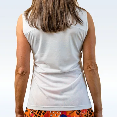 Pickleball Bella White Sleeveless 1/4 Zip