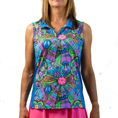 Pickleball Bella Groovy Sleeveless 1/4 Zip