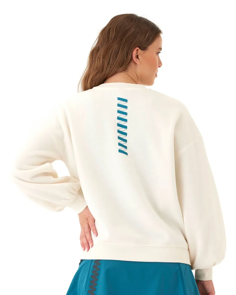 Wringer Wear 여성 크루넥 스웨트셔츠 | Whisper White
