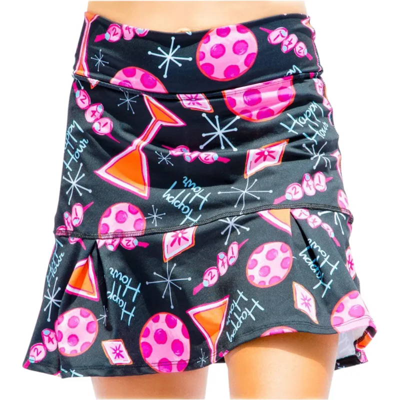 Pickleball Bella Martini 2-4-1 Happy Hour Drop Pleat Skort