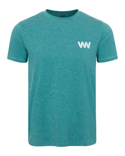 Wringer Wear Men's Logo Performance Tee | Heather Deep Lake