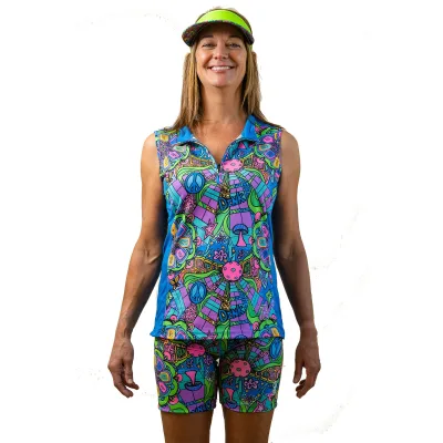 Pickleball Bella Groovy Sleeveless 1/4 Zip