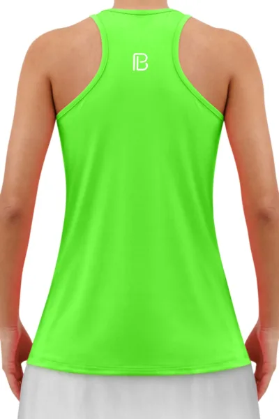 Camiseta de tirantes con espalda nadadora Pickleball Bella Gecko Green