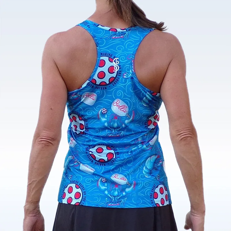 Pickleball Bella Lobster Monster Racerback Tank