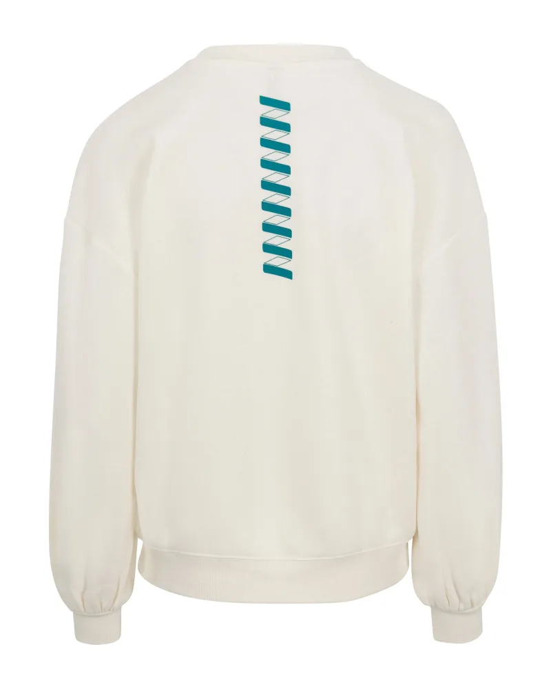Wringer Wear 여성 크루넥 스웨트셔츠 | Whisper White