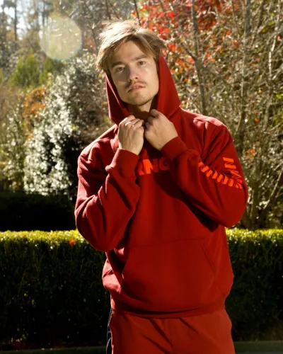 Wringer Wear Men's Core Graphic Hoodie | Heather Sun Dried Tomato