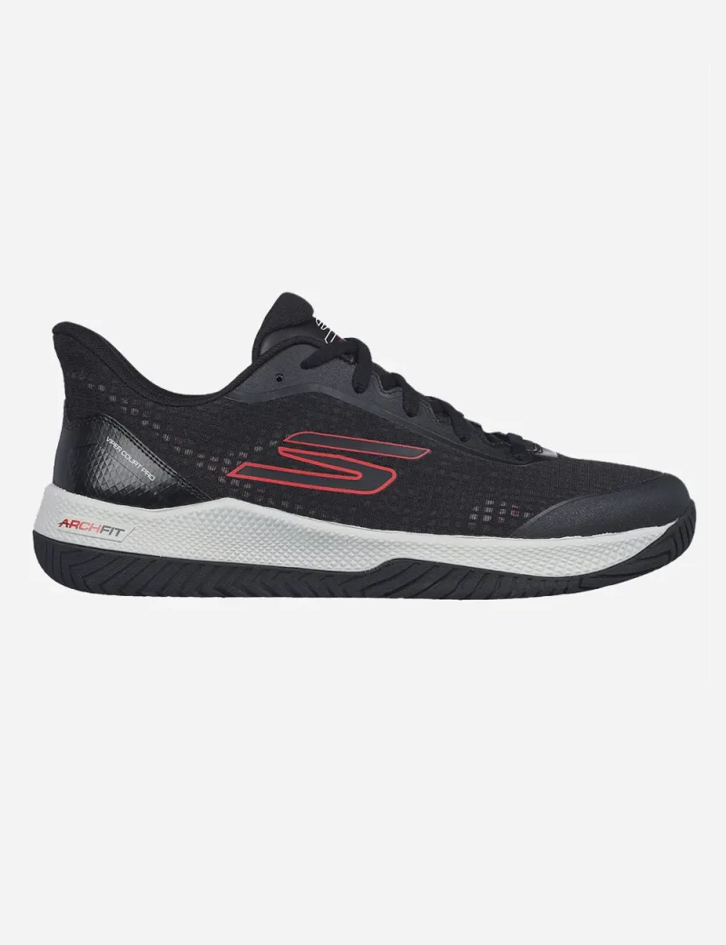Skechers Viper Court Pro – Herren Pickleball-Schuhe (Schwarz mit Rot)