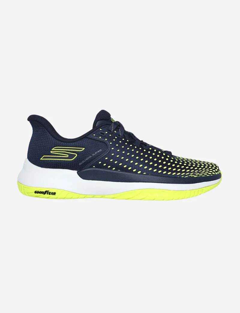 Skechers Viper Court Elite - Zapatillas de pickleball para hombre (Azul marino/Amarillo)