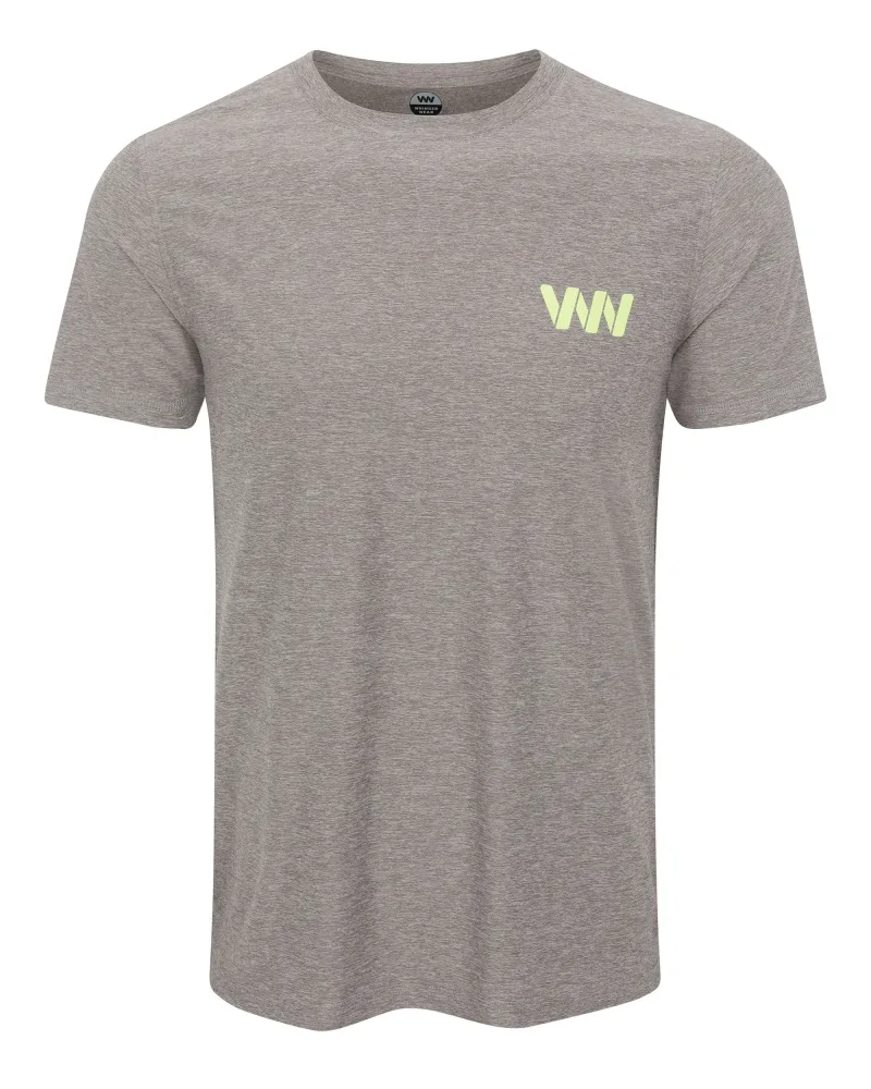 T-shirt de Desempenho com Logótipo Wringer Wear para Homem | Cinzento Mesclado