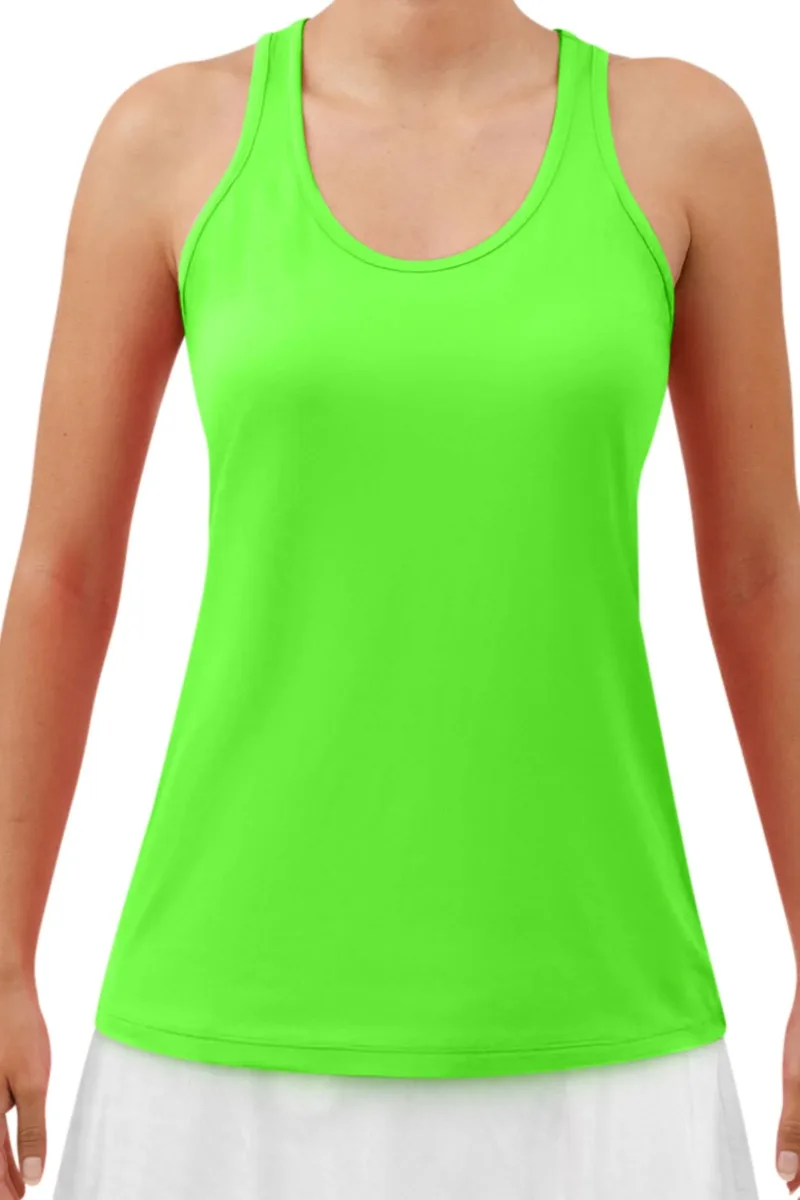 Camiseta de tirantes con espalda nadadora Pickleball Bella Gecko Green