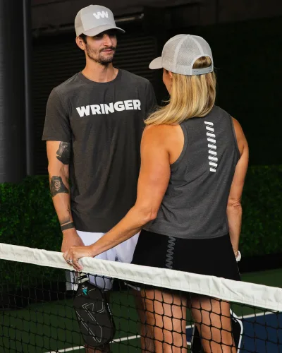 Wringer Wear Women's Logo Performance Tank | Heather Forged Iron