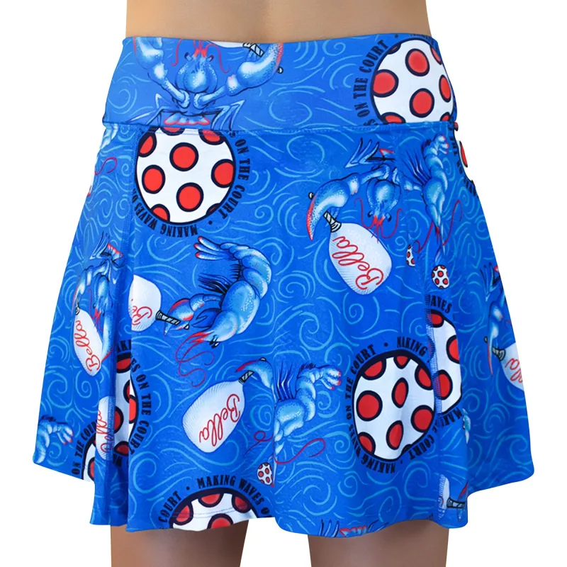 Pickleball Bella Lobster Monster A-Line Skort