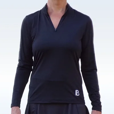 Pickleball Bella Black 1/4 Zip Pullover