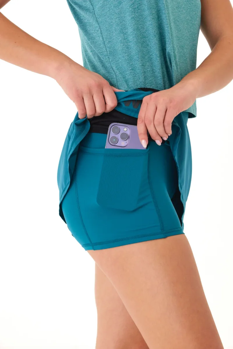 Wringer Wear Women's Moab 12" Pickleball Skirt | Deep Lake