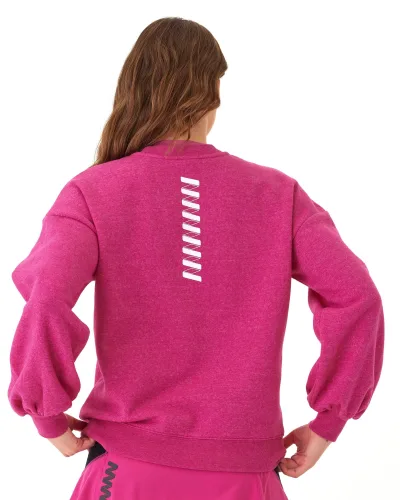Sudadera con cuello redondo para mujer Wringer Wear | Fuchsia Red