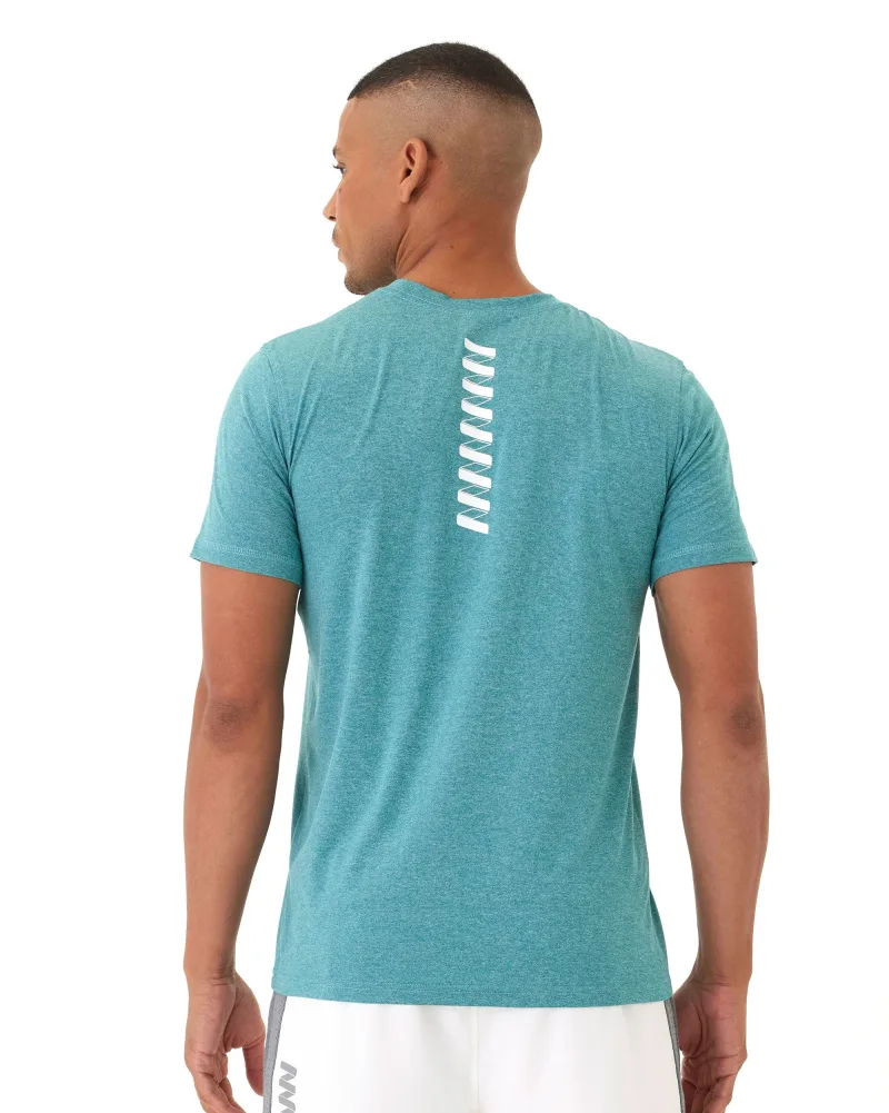 T-shirt de desempenho Wringer Wear para homem | Heather Deep Lake