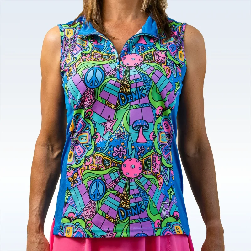 Pickleball Bella Groovy Sleeveless 1/4 Zip