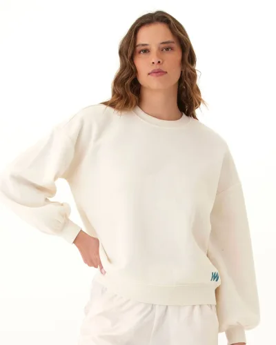 Wringer Wear 여성 크루넥 스웨트셔츠 | Whisper White