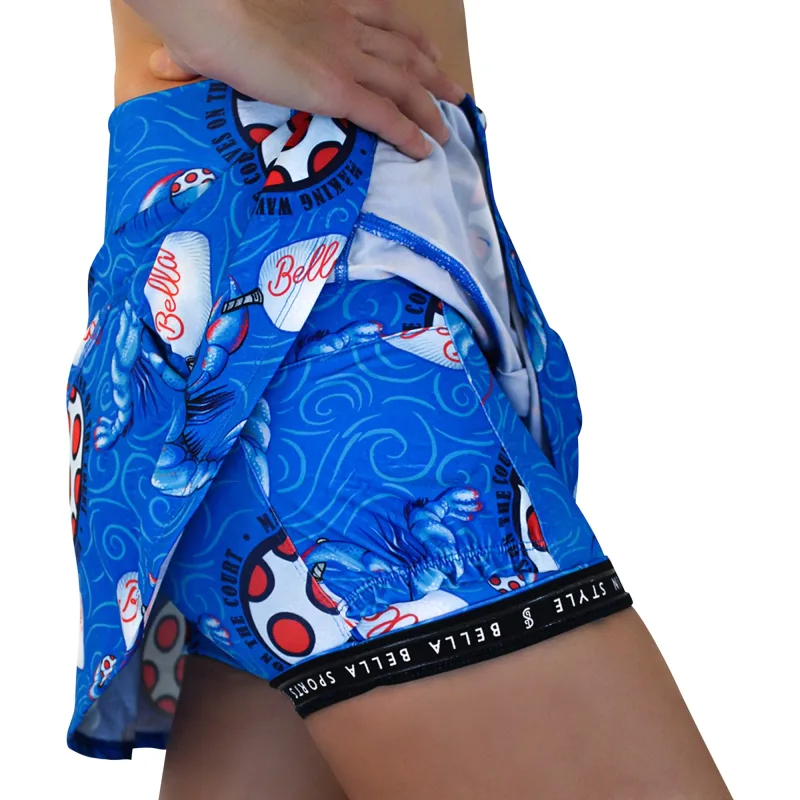 Pickleball Bella Lobster Monster Drop Pleat Skort