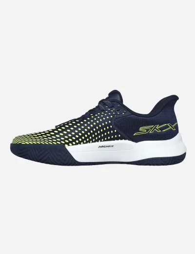 Skechers Viper Court Elite - Zapatillas de pickleball para hombre (Azul marino/Amarillo)