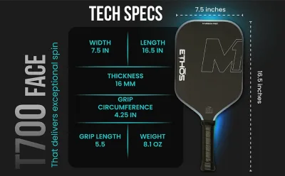 Mission First Ethōs Pickleball Paddle | 16mm All Court Control